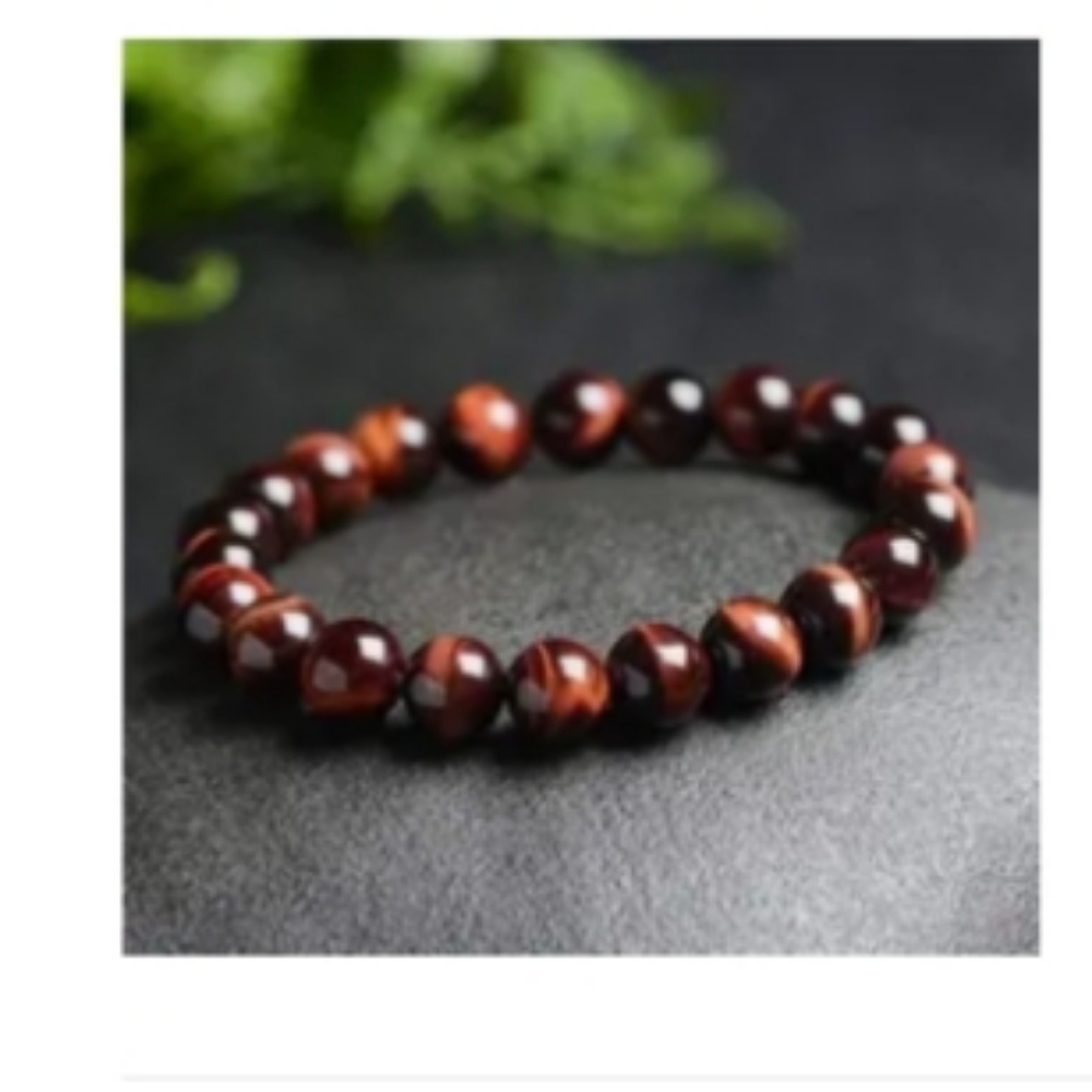 Red tiger eye beaded bracelet